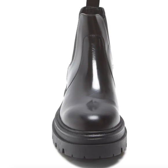 FREE PEOPLE Lola Lug Sole Chelsea Boots NWT Size EU 38 Black Leather Dov… - Picture 5 of 12